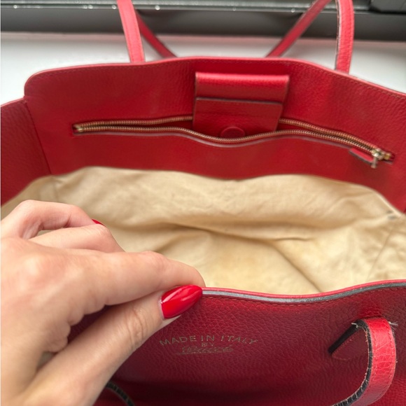 Large Gucci leather tote in red - Picture 5 of 6